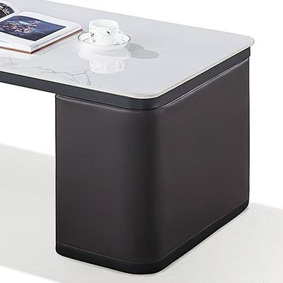 現代の長方形のコーヒーテーブル リビング ホワイトロックプレート 茶台 シンプル オフィス茶台