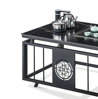 現代のオフィス茶台 鍋 石 金属枠 正角型 耐熱コーヒーテーブル