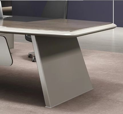 モダンなL型 エルゴノミックなオフィス デスク 高級 エグゼクティブオフィス デスクとチェア CEOボス 木製のオフィス デスク
