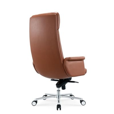 工場供給 オフィス家具 アルミ合金フラットフットで革のオフィスチェア エルゴノミックなオフィスチェア