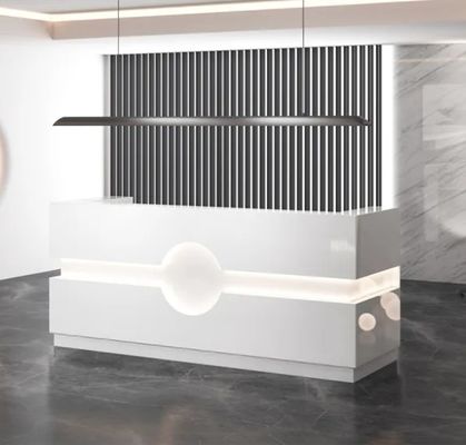 モダンな贅沢なスタイル LED レセプション デスク,カスタマイズされたオフィスレセプション家具,多人レセプション デスク