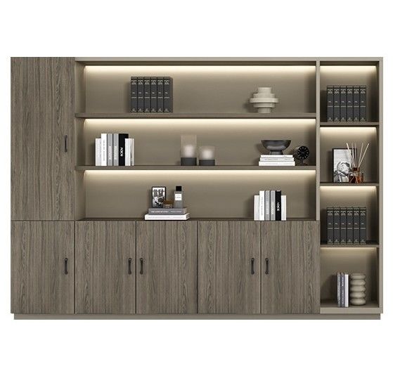 現代的な木製のファイルキャビネット オフィス家具 贅沢な背景 キャビネット カートン 固木のファイルキャビネット